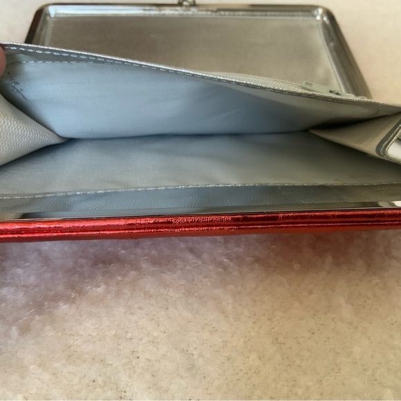Vintage Metallic Red Clutch Bag Purse Glam Party Valentine’s Day - Picture 5 of 13